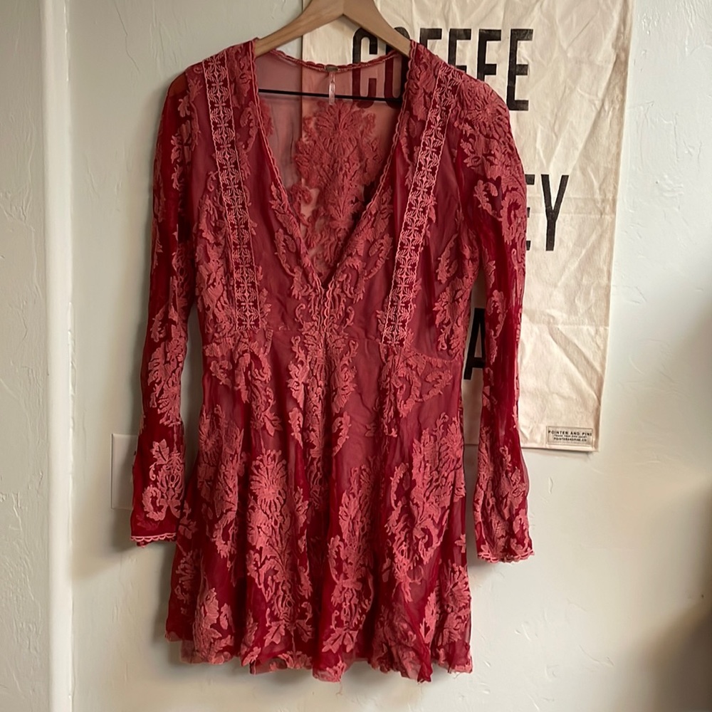 Free people lace mini dress